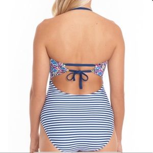 Striped halter cutout one piece.